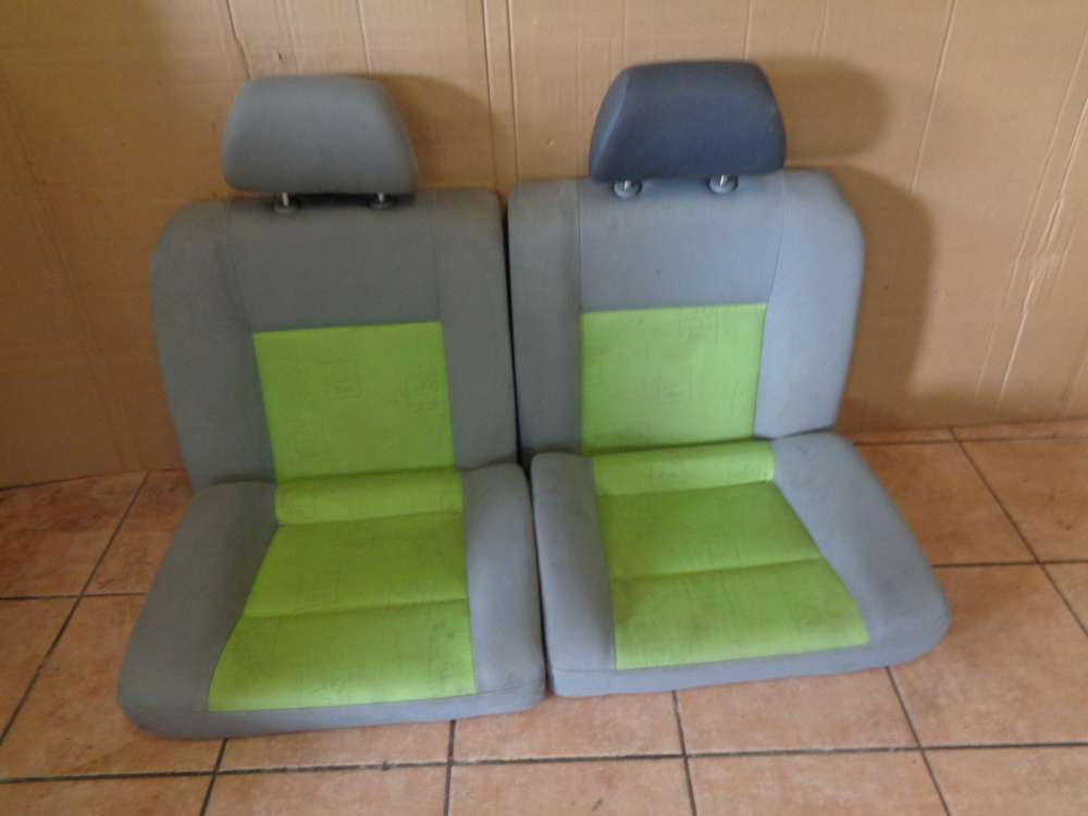 VW Lupo 6X Sitze Rücksitzbank Sitzbank Hinten Stoff grün grau 