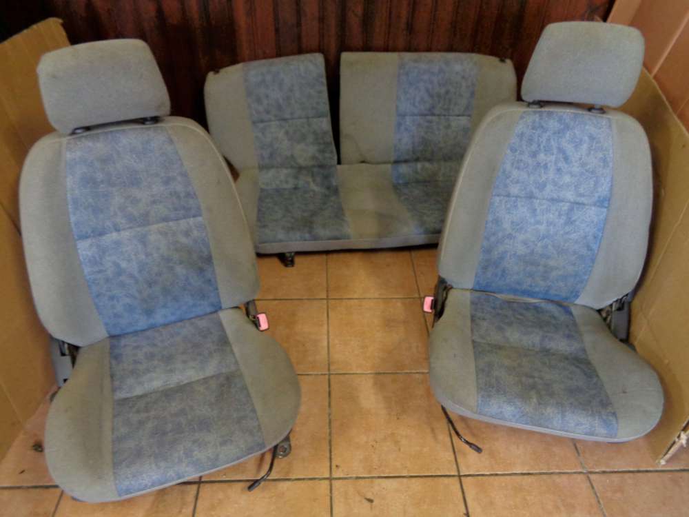 Toyota Starlet Sitze Innenausstattung Komplett Blau / Grau Stoff 