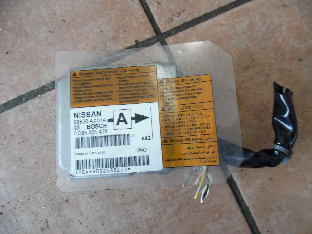 Nissan Micra K12 Airbag-Steuergerät 98820AX51A 0285001474 