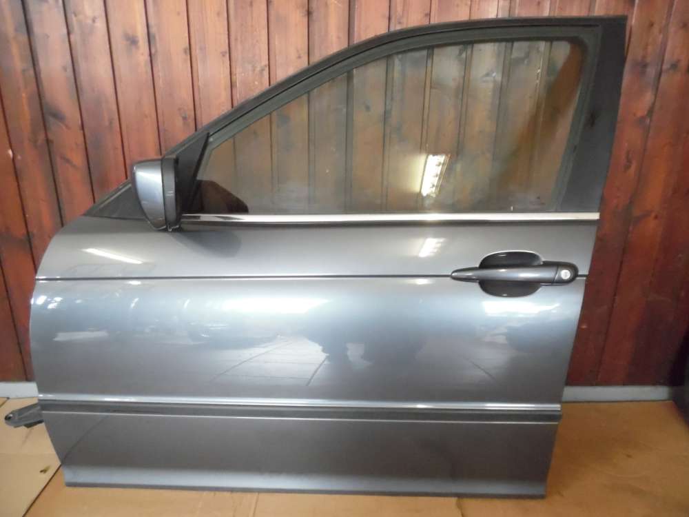 BMW E46 Limousine Tür Vorne Links Stahlgrau Metallic Farbcod : 400/7