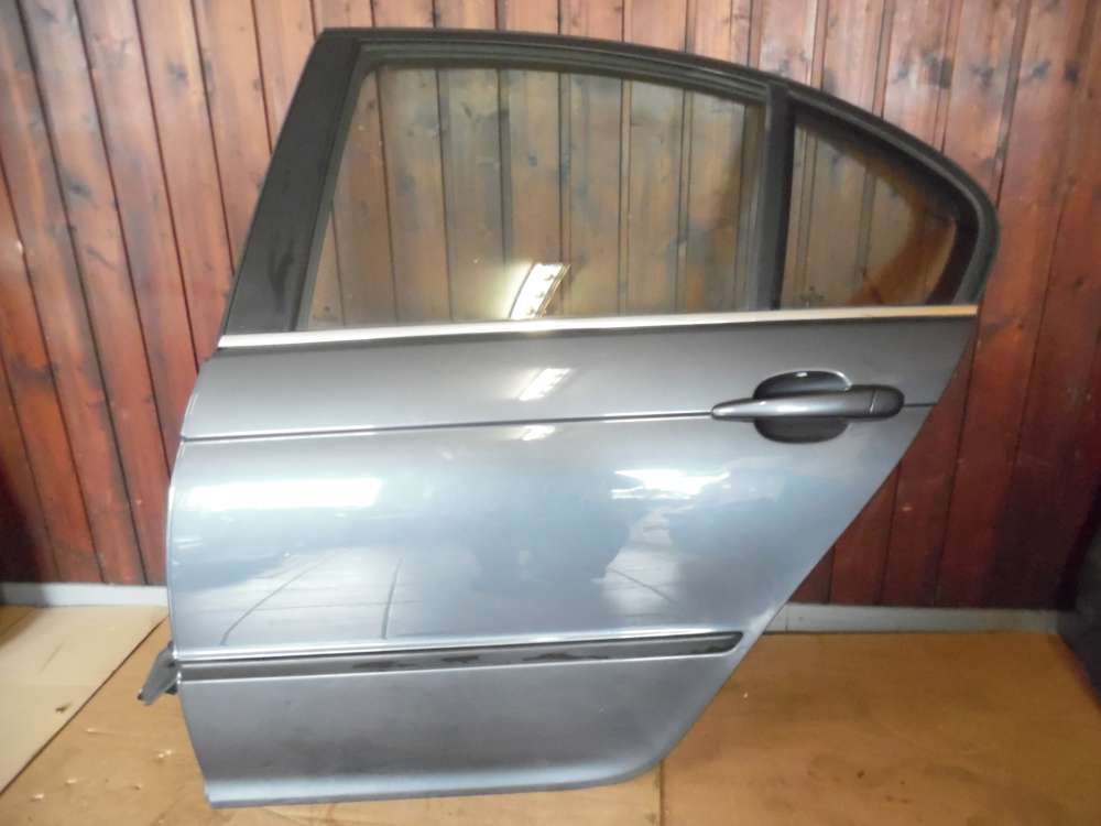 BMW E46 Limousine Tür Hinten Links Stahlgrau Metallic Farbcod : 400/7
