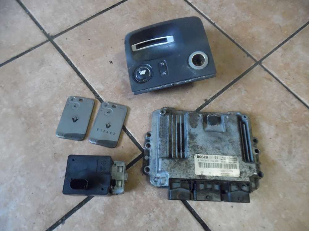 Renault Espace IV Motorsteuergert, Zndschloss mit 2x Schlssel 8200311550 / 8200224594 / 8200468515