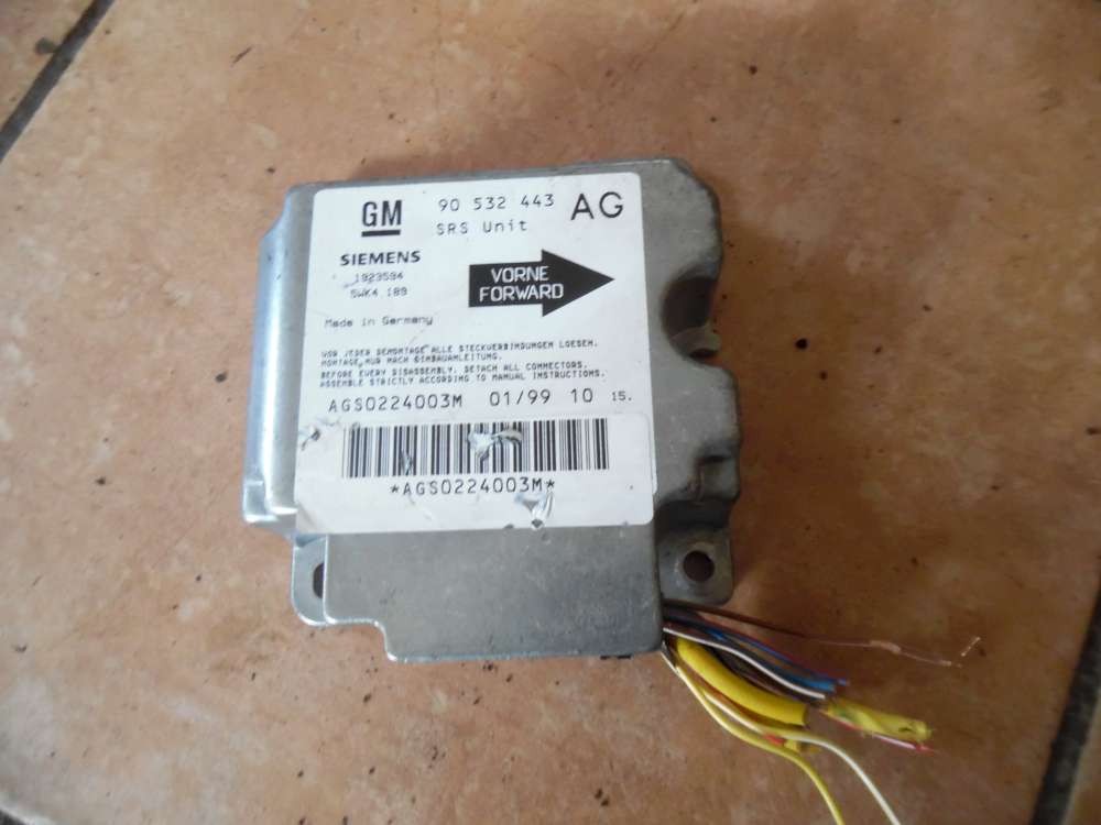 Opel Corsa B Airbagsteuergert Steuergert 90532443 